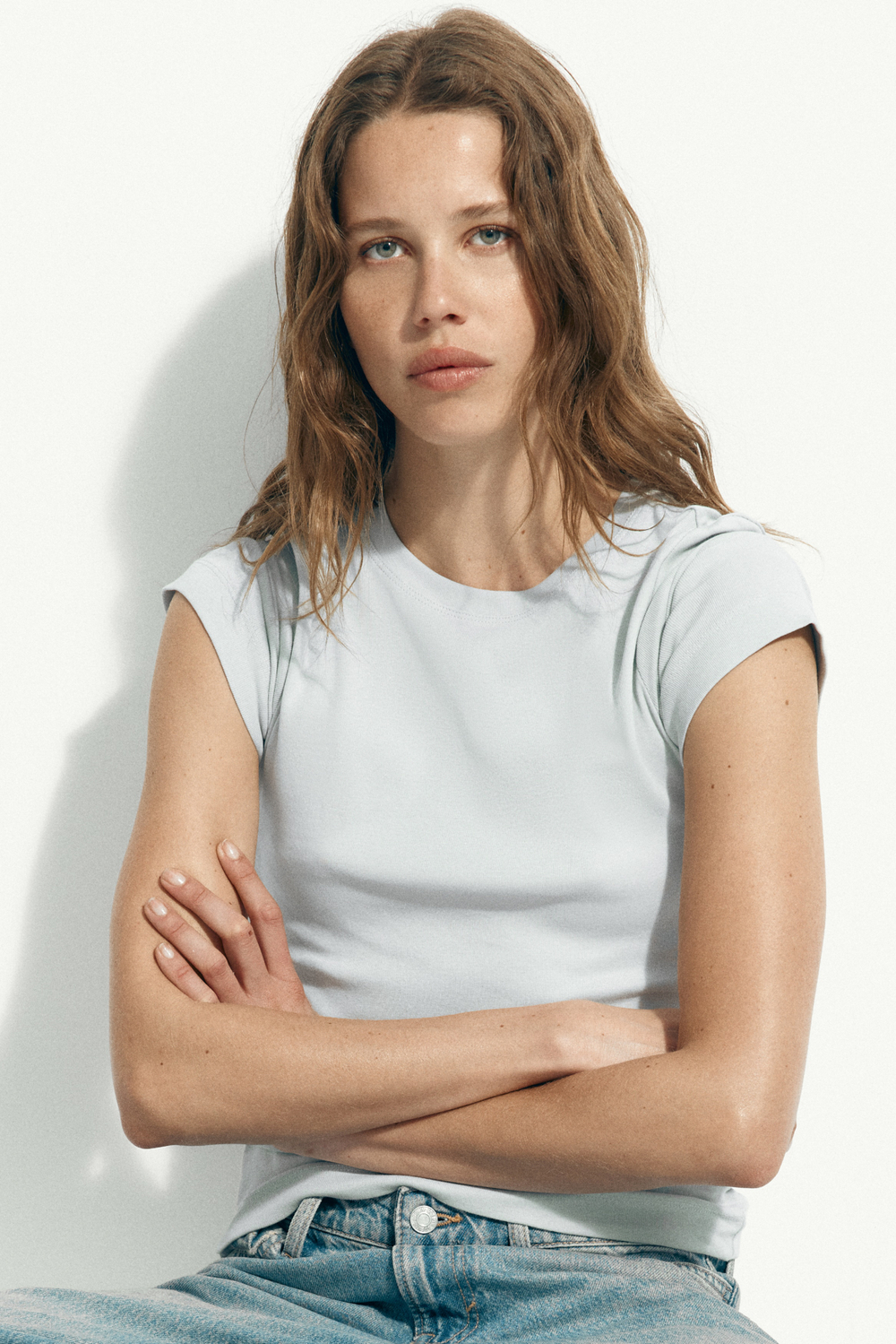 Хлопковая футболка — Тёмно-коричневый - H&M