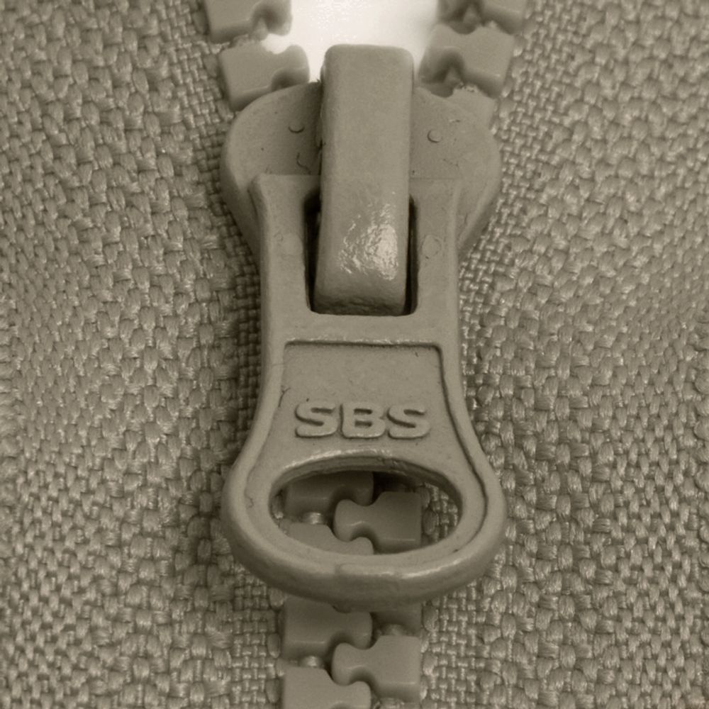 Молния трактор SBS Т5 (5 мм) 1 зам., разъем., зуб в тон, 45 см, S-564 хаки, уп. 50 шт