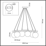 5212/6 MODERNI LN26 175 черный, золотой Люстра E27 6*60W 220V RANDI