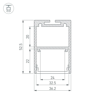 Профиль ARH-LINE-3750A-2000 ANOD (Arlight, Алюминий)