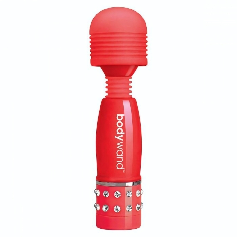 Красный жезловый мини-вибратор с кристаллами Mini Massager Love Edition (Цвет: красный)