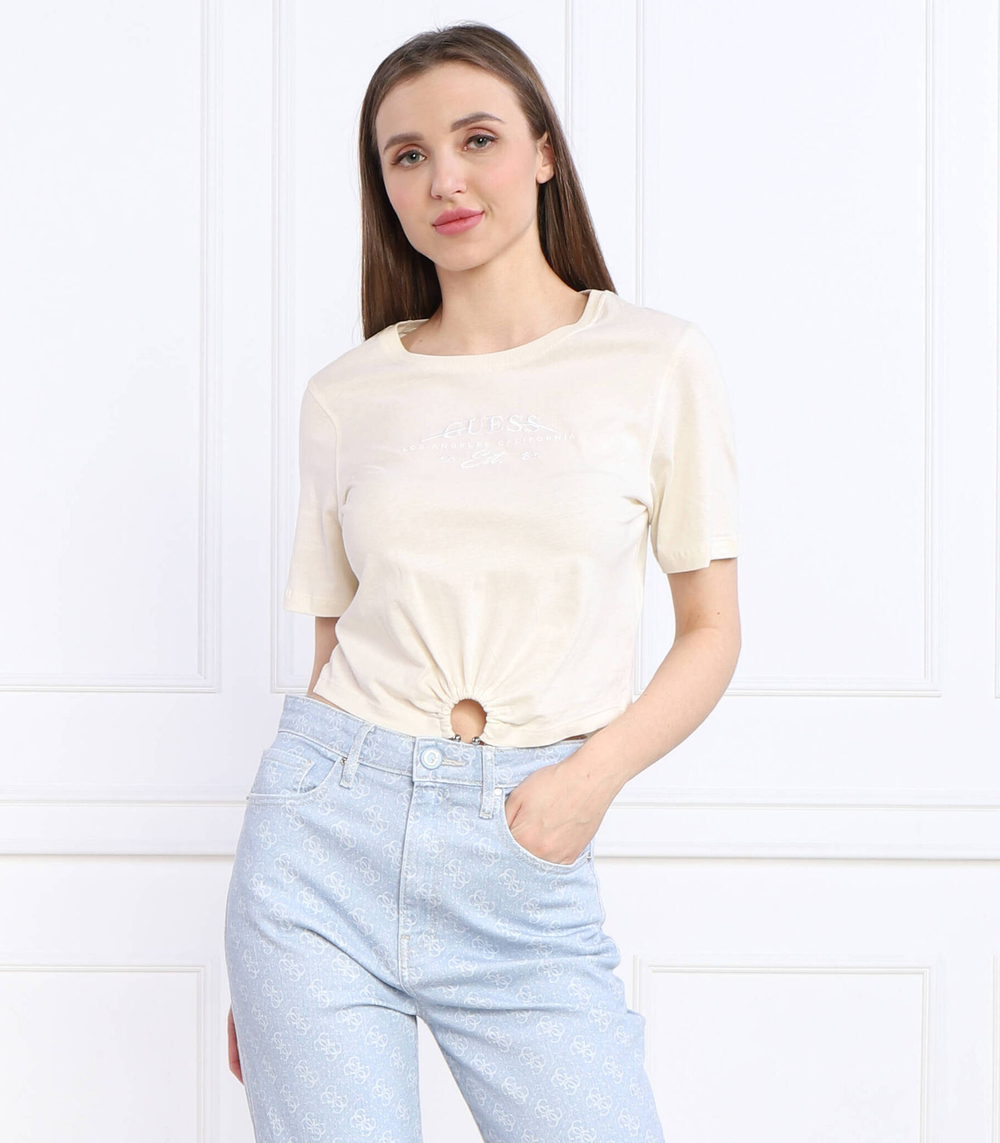футболка ss rn piercing GUESS - экрю(W3GI23 JA914)