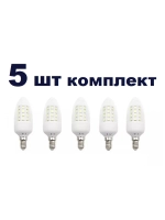 Светодиодная LED лампа С35 Е14 36LED 5W 5шт холод