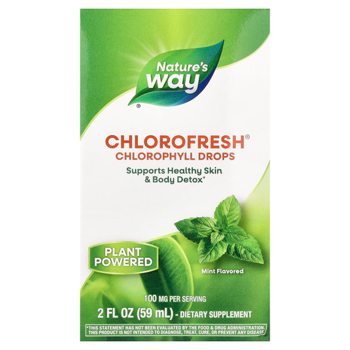 Nature's Way, Chlorofresh®, капли с хлорофиллом, мята, 59 мл (2 жидк. унции)
