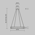 Подвесная светодиодная люстра Maytoni Majesty MOD517PL-L40BS3K