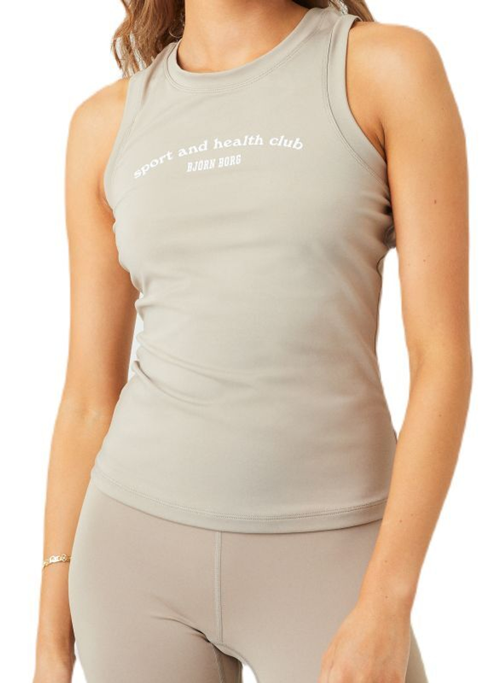 Женский топ теннисный Björn Borg Borg Slim Tank - Бежевый