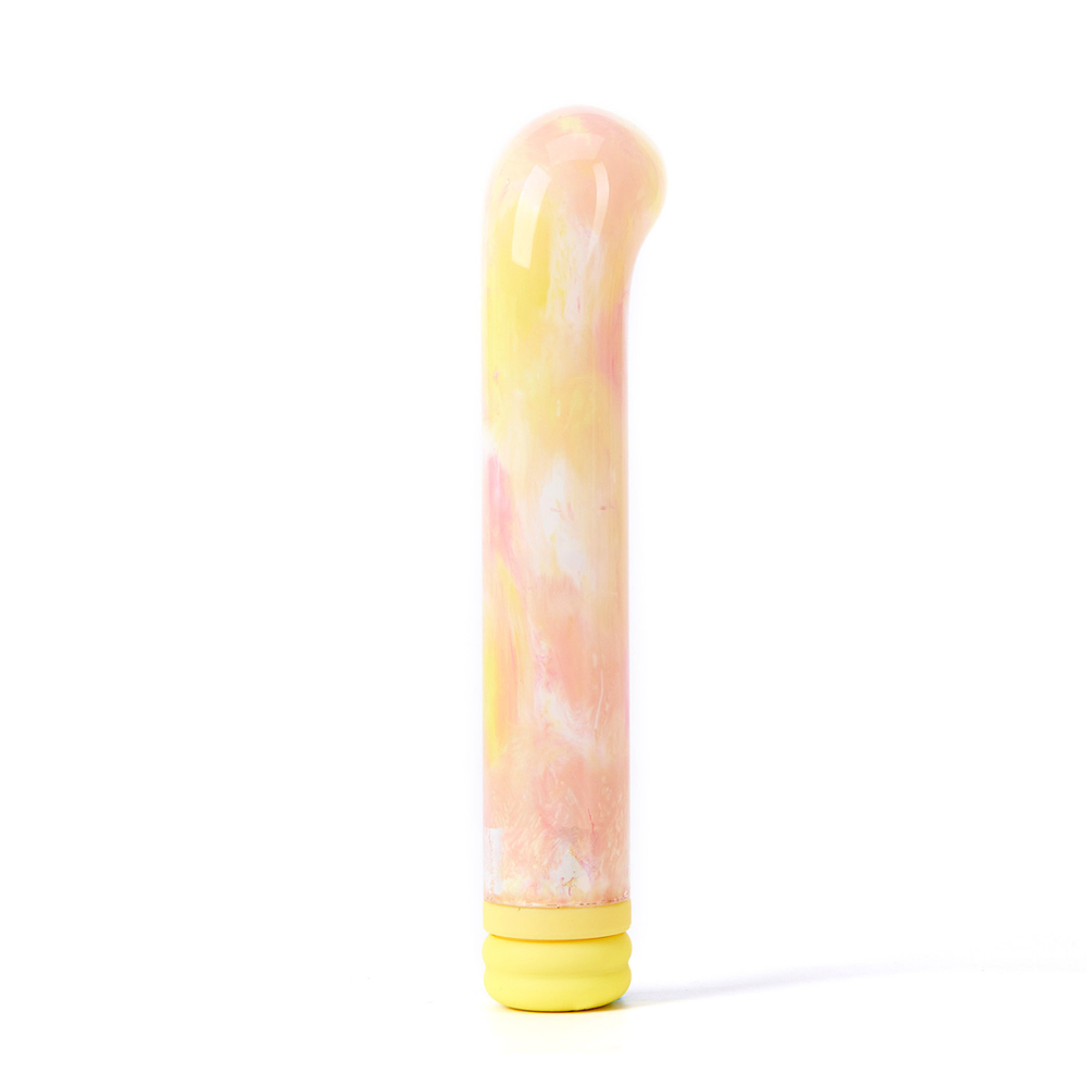 Компактный вибратор из стекла BeYourLover Magic Cane, желтый