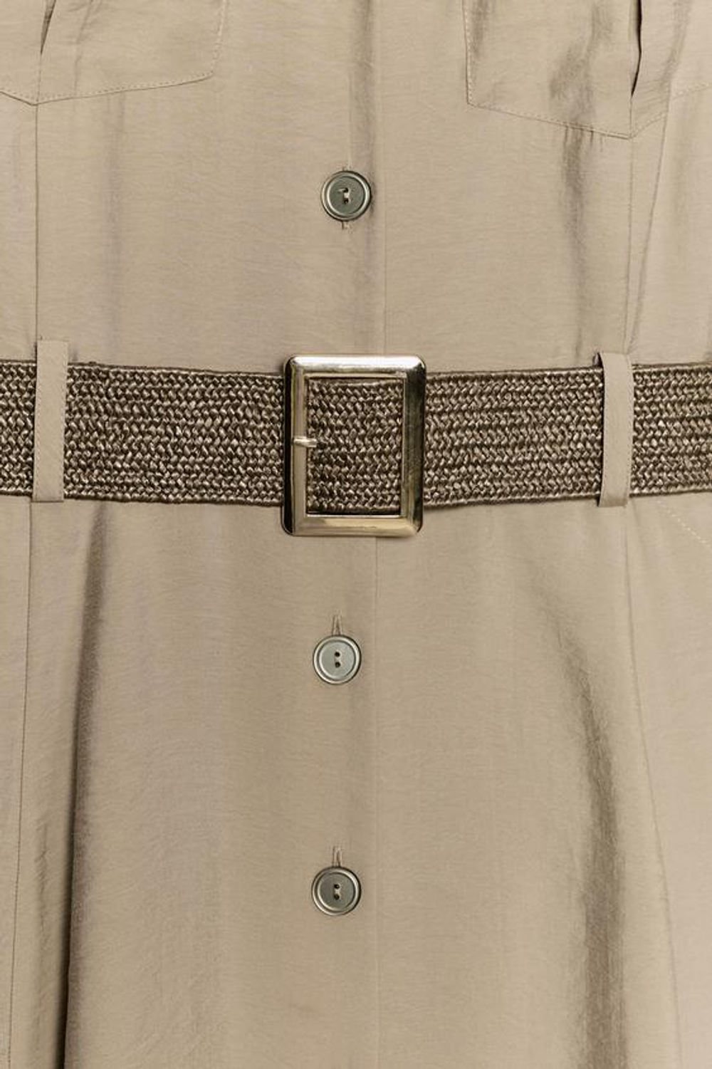 ZARA ПЛАТЬЕ-РУБАШКА МИДИ С РЕМНЕМ, РЫЖЕВАТО-КОРИЧНЕВЫЙ