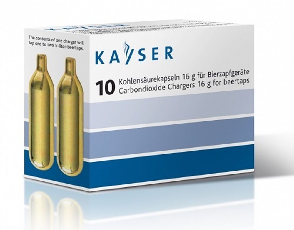 Баллончики для пивной станции (CO2) 10 шт/уп. KAYSER Баллончики для пивной станции (CO2) 10 шт/уп. KAYSER