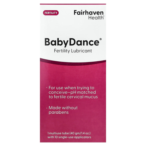 Fairhaven Health, Babyance, смазка для повышения фертильности, 1 многоразовый тюбик с 10 одноразовыми аппликаторами