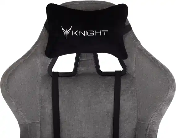 Кресло игровое Knight Terminator серый Light-19 с подголов. крестов. металл