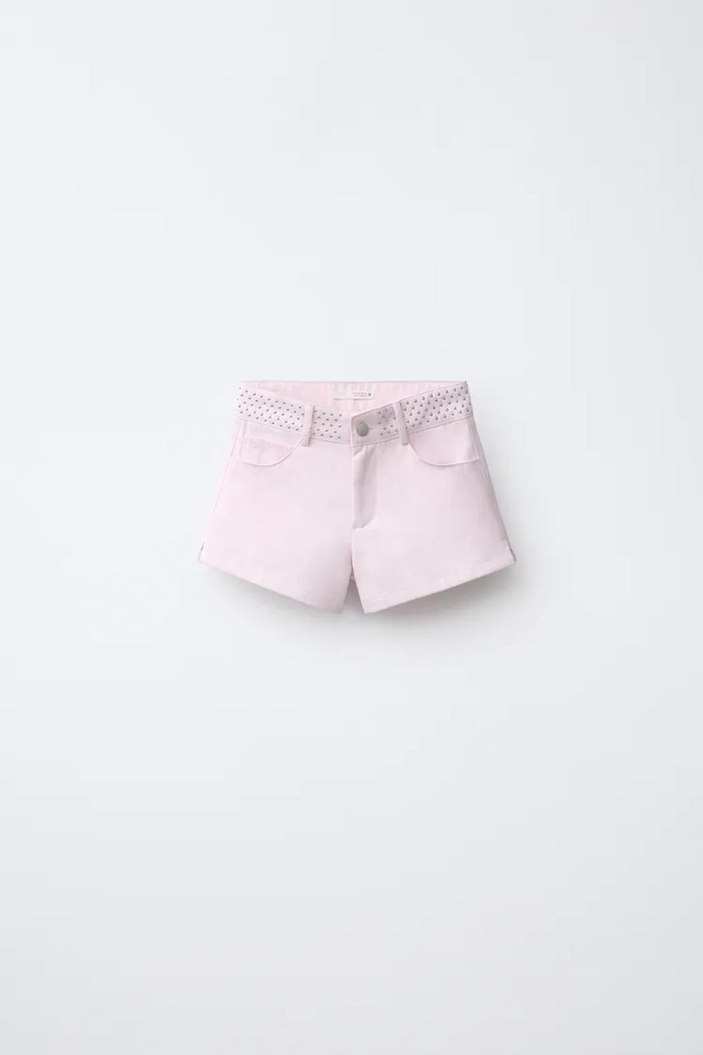 ZARA ШОРТЫ С ЗАКЛЕПКАМИ И ЗВЕЗДАМИ, РОЗОВЫЙ