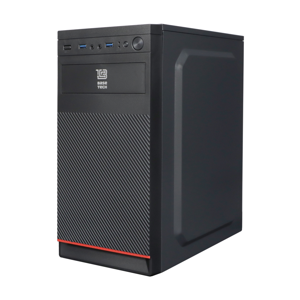 УЦЕНКА_Корпус BaseTech M3406, Без БП, mATX, чёрный, 2xUSB3 (RMA_BT-M3406-B) {царапина на верхней стороне}