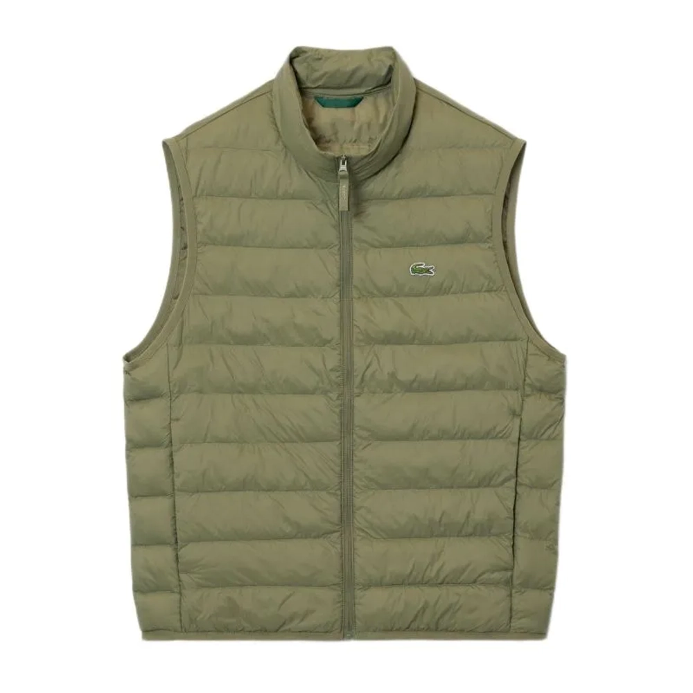 Мужская теннисная жилетка Lacoste Water-Repellent Puffed Windbreaker - khaki green