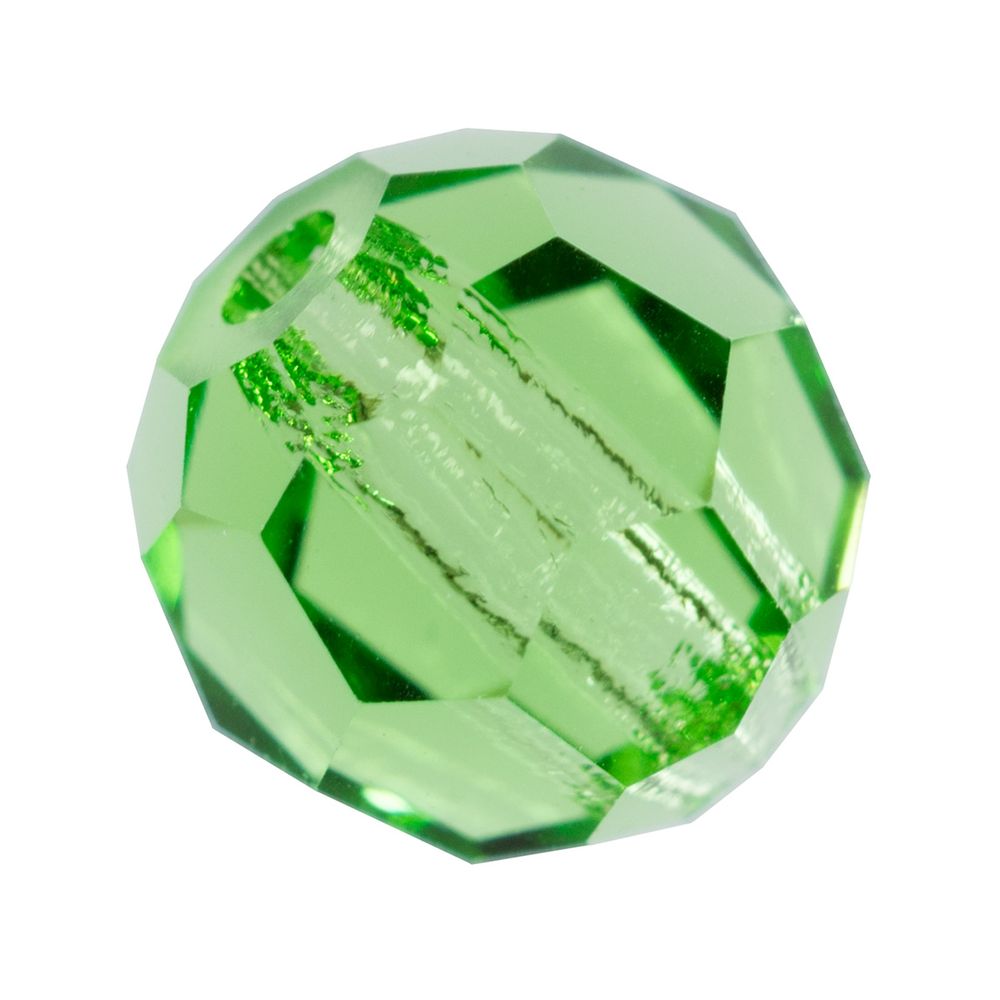 Бусины стекло ⌀6 мм, 12 шт, светло-зеленый/peridot, Preciosa 451-19-602