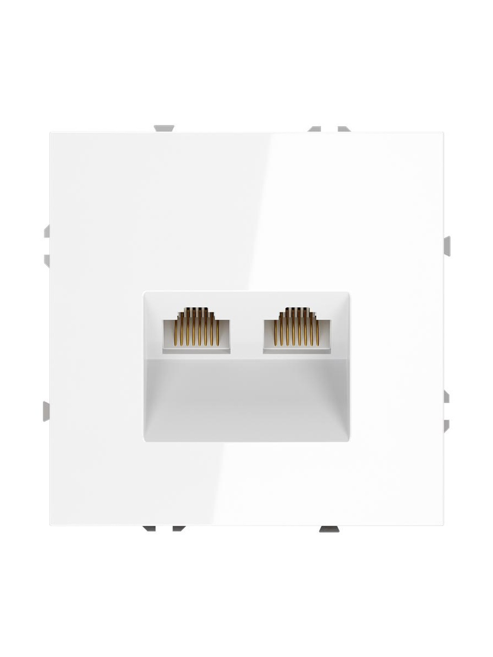 Розетка компьютерная 2-м СП S70 RJ45 + RJ45 кат.6 механизм бел. глянцевый Voltum VLS060201