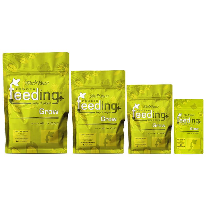 Линейка минерального удобрения Powder Feeding Grow 24-6-12, маркировка NPK, 125 г, 500 г, 1 кг, 2,5 кг