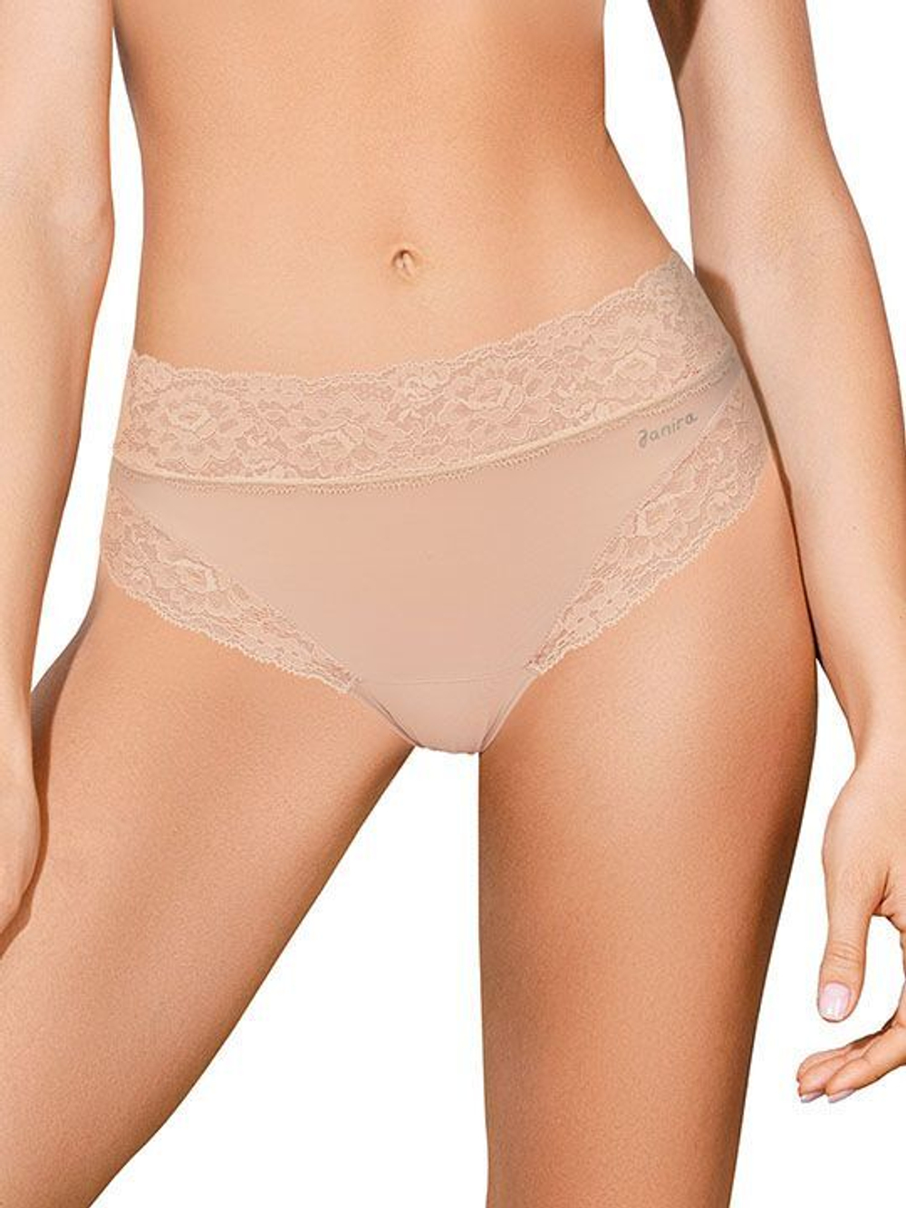 Трусики-слипы с кружевной оторочкой Dolce Micro (Размер: S) (Цвет: телесный)