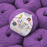 Пряжа Alize (Ализе) Cotton Gold Hobby New / уп.10 мот. по 50 г, 165 м, 44 темно фиолетовый