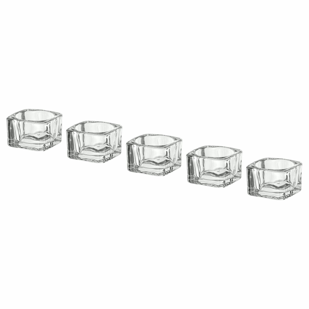 Набор подсвечников IKEA GLASIG (ГЛАСИГ), Стеклянный, 5x5 см, 5 шт