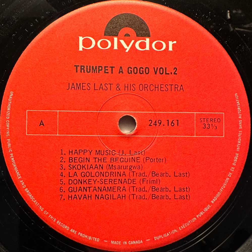 James Last ‎– Trumpet a Gogo Vol. 2 (Канада 1973г.)