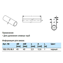 Труба ПНД Geberit  d45 mm