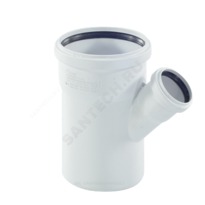 Тройник PP-H переходной бесшумный белый RAUPIANO PLUS Дн 110х50х45гр б/нап в/к Rehau 11213041001