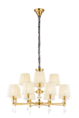 Люстра подвесная NewRgy 8902/8+4LT BRASS, 12×40 Вт, латунная