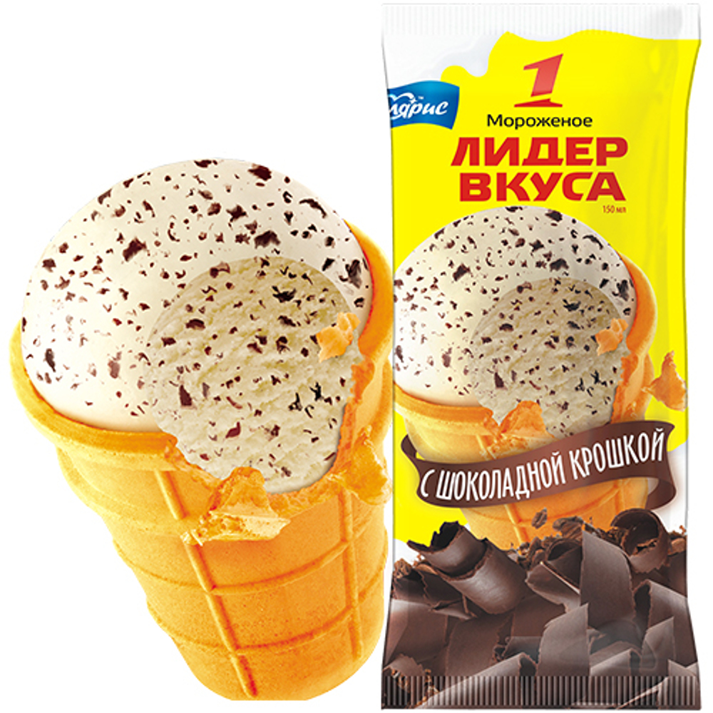 Стаканчик Лидер вкуса ванильное 8 % с шок. крош. в упак. 70г, 24 (Новосибхолод) (10.08.2025-11.04.2027)