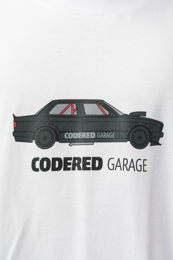 Футболка Over T CODERED Garage x BMWalle белая - фото 5