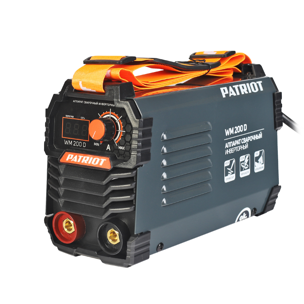 Аппарат сварочный инверторный PATRIOT WM200D MMA, входное напряжение: 1ф,140-240В