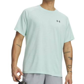 Мужская теннисная футболка Under Armour Tech Textured Short Sleeve - refresh mint/deprecated/castlerock