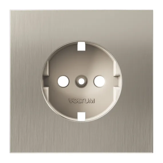 Накладка для розетки с заземлением Voltum S70 Metal Никель VLSM000611
