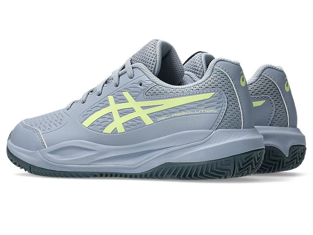 Детские Кроссовки теннисные  Asics Gel-Resolution X GS Clay - grey blue/pistachio