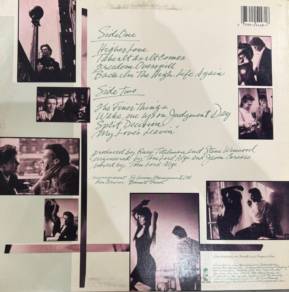 Виниловая пластинка Steve Winwood ‎– Back In The High Life LP