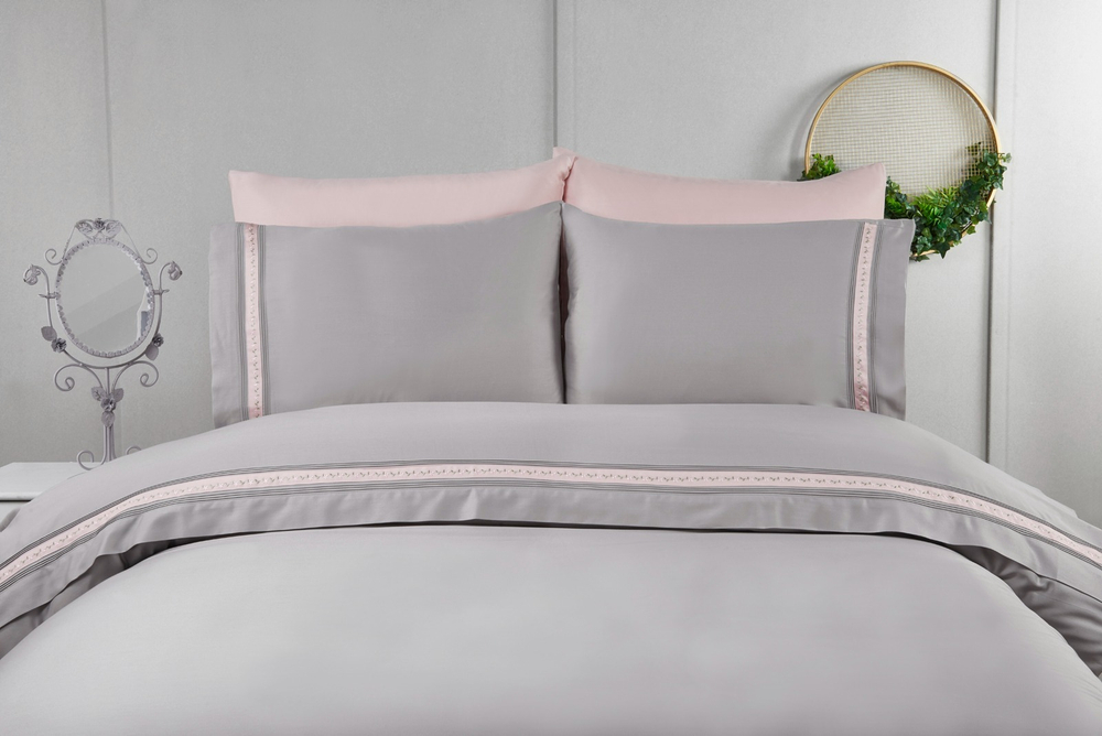 Gelin Home КПБ 6 пр. INDIRA пыльная роза пододеяльник 200*220, простынь 240*260, наволочки 50*70 2шт, декоративные наволочки 50*70 2шт GLNN513