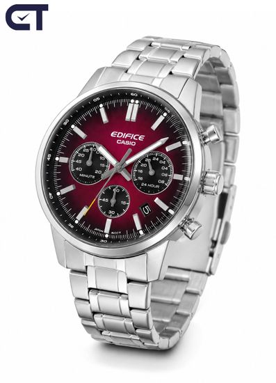 CASIO EFR-575D-4ADF EDIFICE мужские наручные часы — стальной хронограф с красным градиентным циферблатом