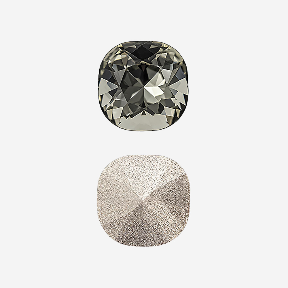 Кристалл Кушон (Сushion), оттенок "Черный Бриллиант"/"Black Diamond", 10мм
