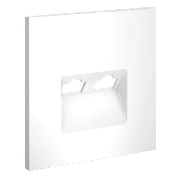 Накладка для розетки компьютерной двойной RJ45+RJ45 Voltum S70 Белый матовый VLS001402