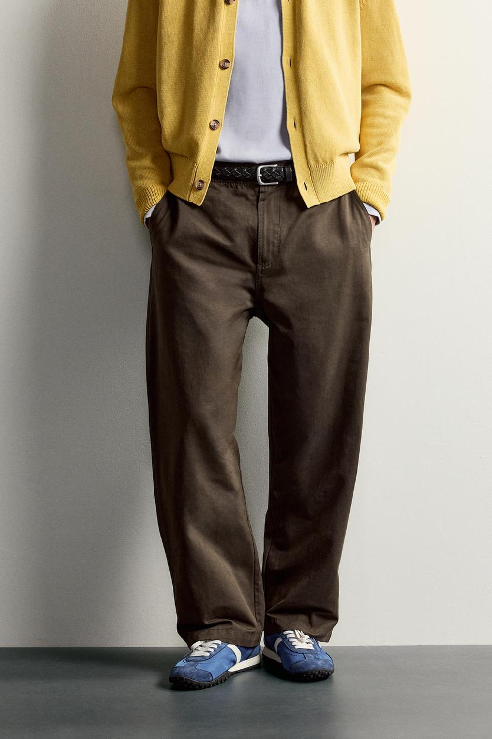 ZARA МЯГКИЕ БРЮКИ RELAXED FIT, КОРИЧНЕВЫЙ