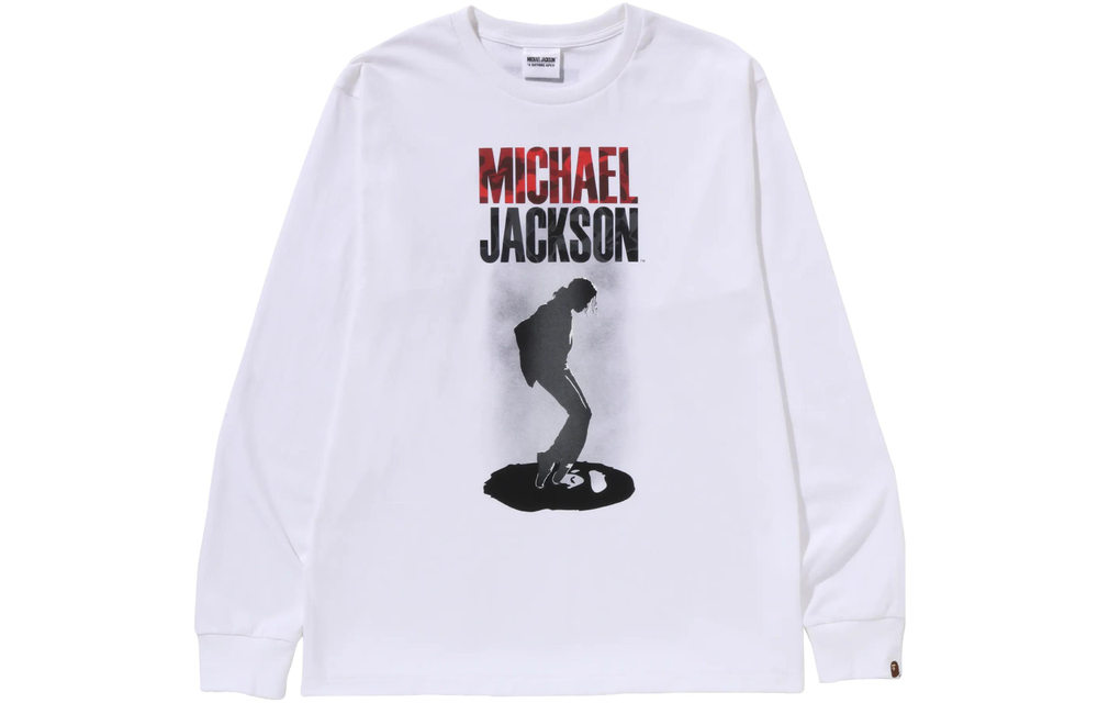 A Bathing Ape X Michael Jackson L S Tee белый