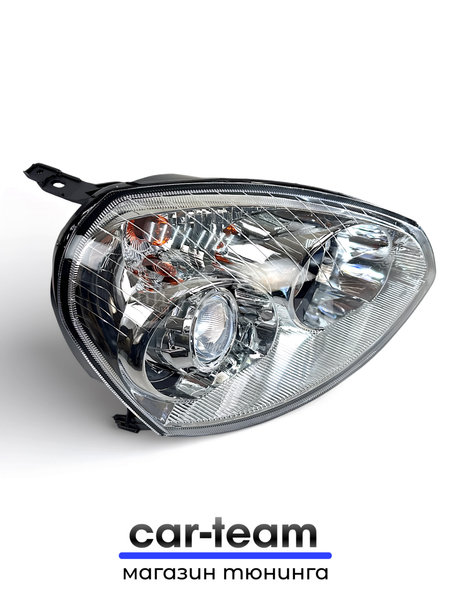 Фары на Лада Приора 1 (2170-72) передние с Bi LED модулями 2.5 дюйма, хром маска (под ключ)