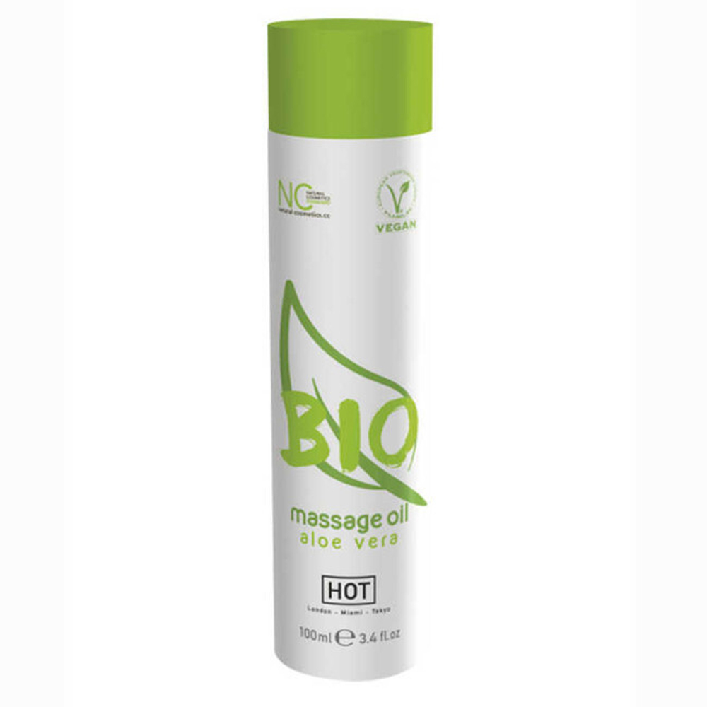Массажное масло HOT BIO Massage oil aloe vera , аромат алоэ вера (100 мл)