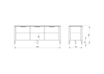 Тумба Type oak 3 двери ширина 180 см (темно-серый)
