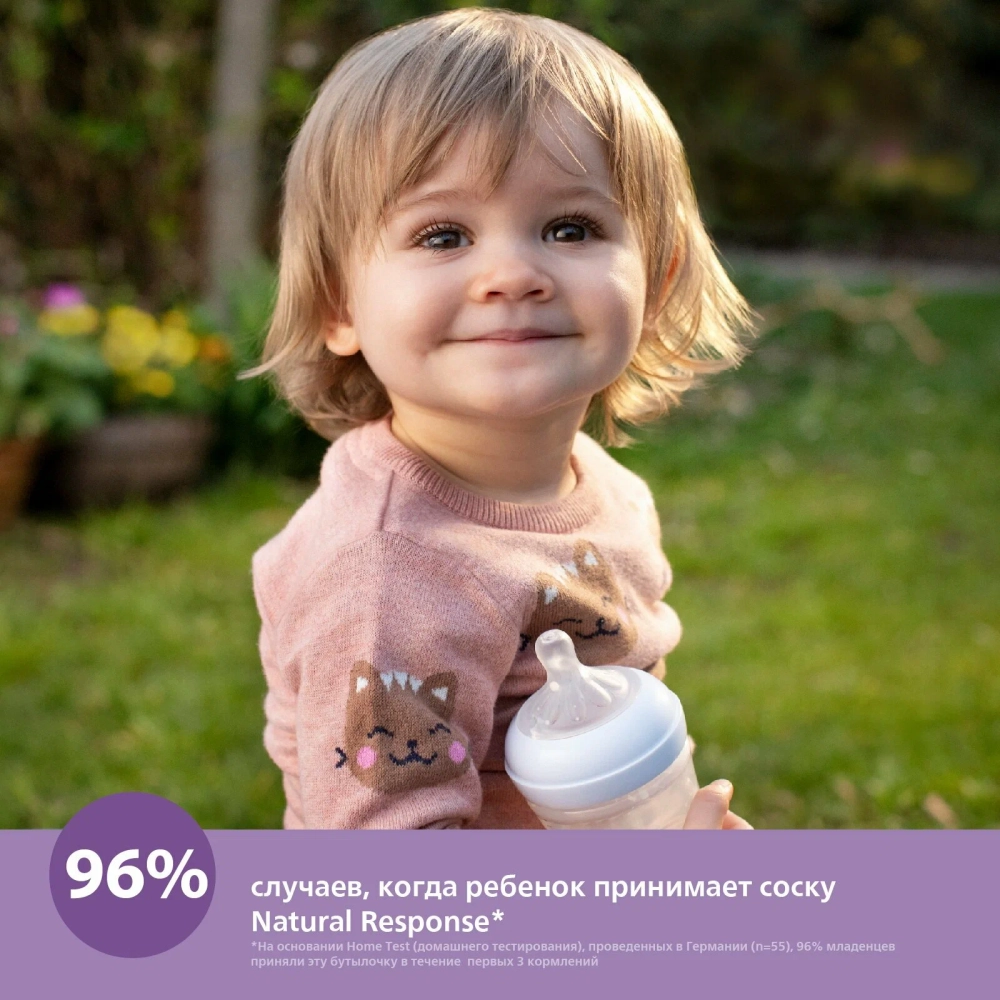 Бутылочка Philips Avent Natural 1+мес жираф 260мл SCY903/66