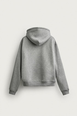 ZARA БАЗОВОЕ ХУДИ СВОБОДНОГО КРОЯ, СЕРЫЙ МЕЛАНЖ