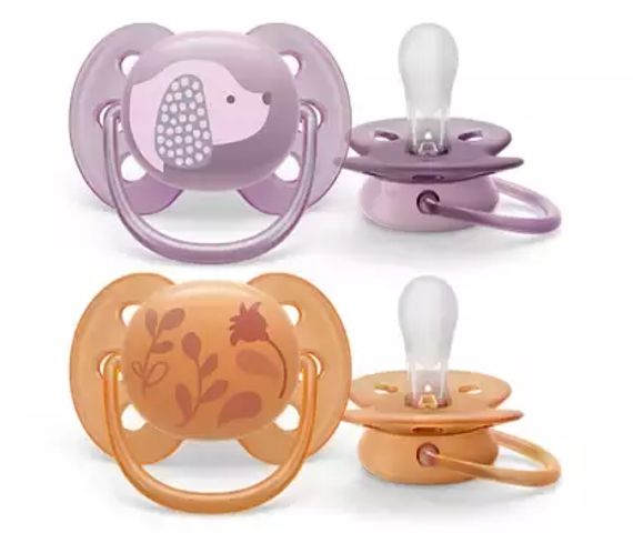 Əmzik\ ultrasoft soother, 6-18m, deco girl, 2-pack