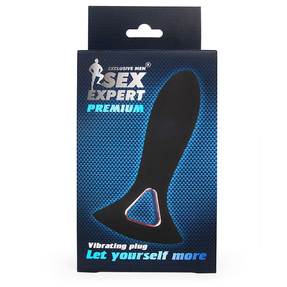 Черная анальная пробка 13,7см с широким основанием Bior Toys Sex Expert SEM-55212
