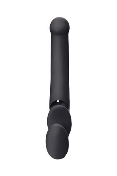 Черный безремневой вибрострапон Silicone Bendable Strap-On - size XL (Цвет: черный)