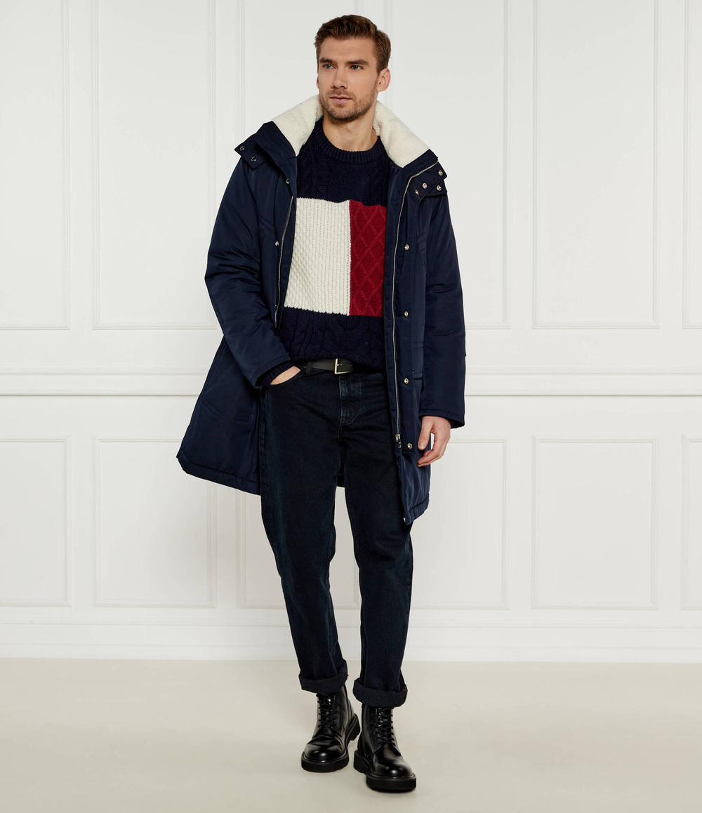 Шерстяной свитер Tommy Hilfiger - темно-синий(MW0MW36546)